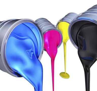 3d rendering of a cmyk color concept Ilustración de archivo
