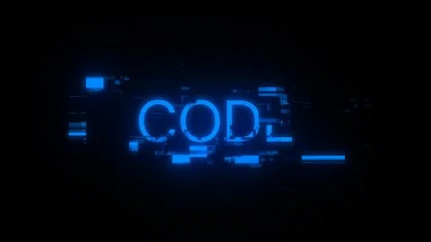 3D rendering code text with screen effects of technological glitches 库存插图