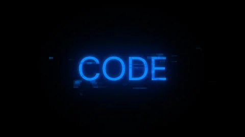 3D rendering code text with screen effects of technological glitches 库存插图