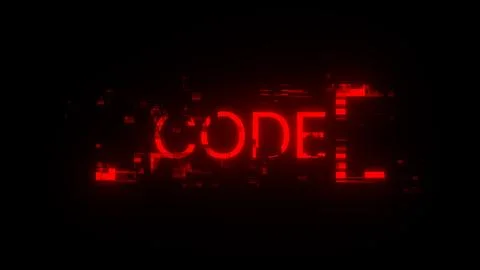 3D rendering code text with screen effects of technological glitches Stock-Illustration