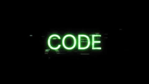 3D rendering code text with screen effects of technological glitches Illustrazione stock