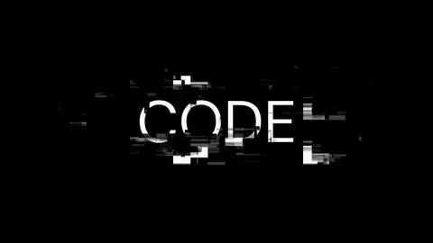 3D rendering code text with screen effects of technological glitches 库存插图