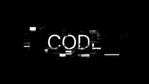 3D rendering code text with screen effects of technological glitches 库存插图