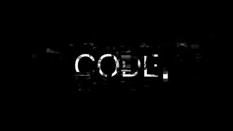 3D rendering code text with screen effects of technological glitches 库存插图