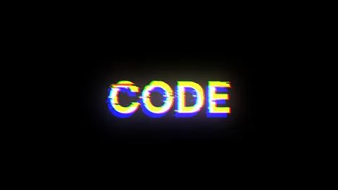 3D rendering code text with screen effects of technological glitches 库存插图