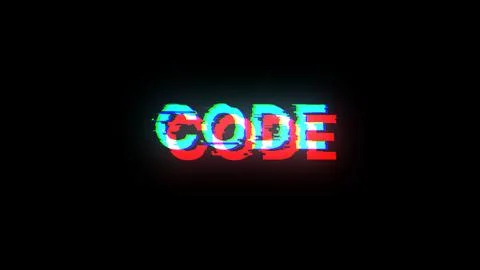 3D rendering code text with screen effects of technological glitches 库存插图