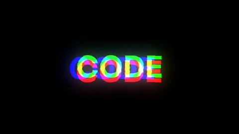 3D rendering code text with screen effects of technological glitches Stock Illustration