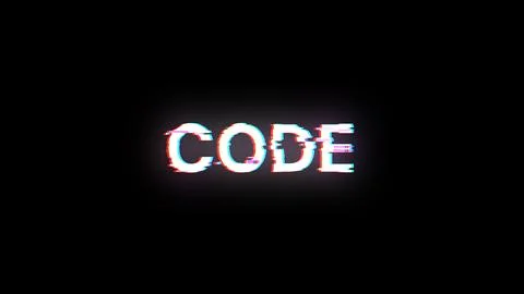 3D rendering code text with screen effects of technological glitches 库存插图