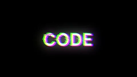 3D rendering code text with screen effects of technological glitches Stock Illustration