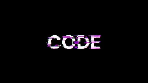 3D rendering code text with screen effects of technological glitches 库存插图