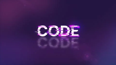 3D rendering code text with screen effects of technological glitches Stock Illustration