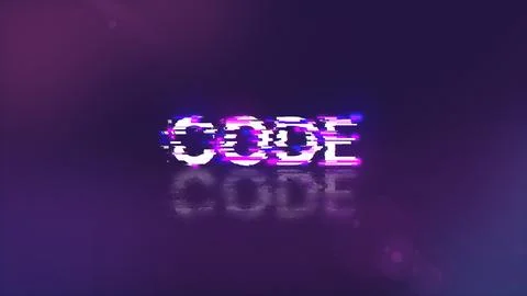 3D rendering code text with screen effects of technological glitches 库存插图