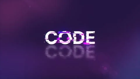 3D rendering code text with screen effects of technological glitches 库存插图