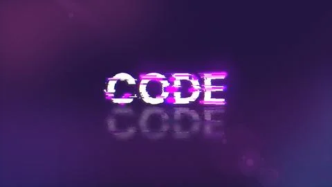 3D rendering code text with screen effects of technological glitches Stock Illustration