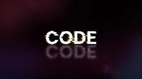 3D rendering code text with screen effects of technological glitches Stock Illustration