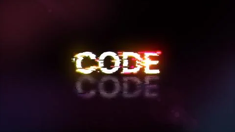 3D rendering code text with screen effects of technological glitches Stock Illustration