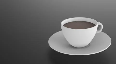3d rendering coffee cup on grey background. Modern design Stock Illustration