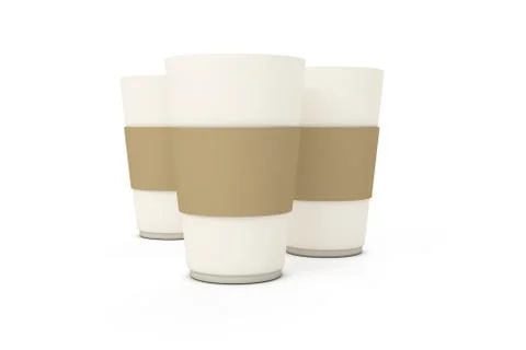 3D Rendering of Coffee Mug  on White Stock Photos