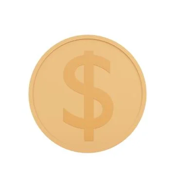 3d rendering of coin, 3d icons  isolated Stock Illustration