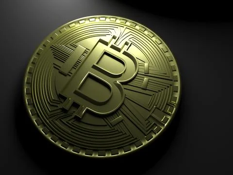 3D Rendering of coin Bitcoin Stock Photos