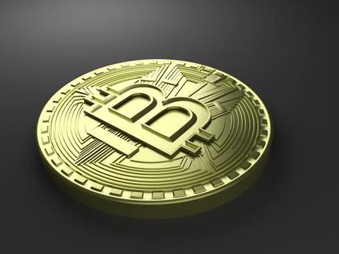 3D Rendering of coin Bitcoin Stock Photos