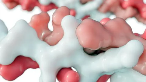 3D rendering of the collagen structure Illustrazione stock