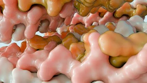 3D rendering of the collagen structure Stock Illustration