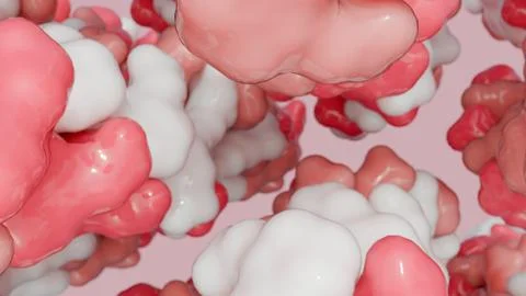 3D rendering of the collagen structure Illustrazione stock
