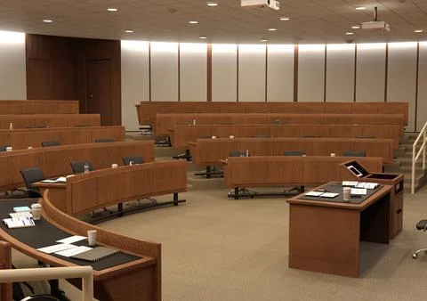 3D Rendering College Classroom Stock Illustration