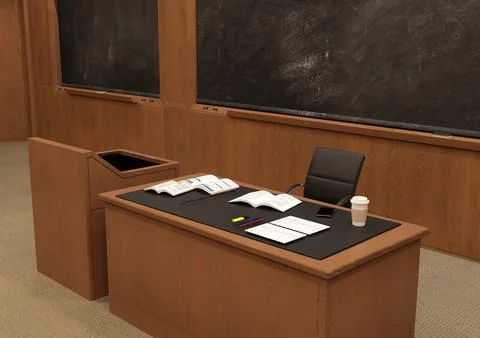 3D Rendering College Classroom Stock Illustration