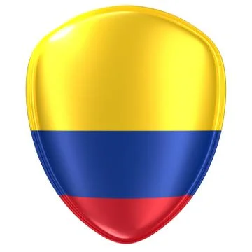 3d rendering of a Colombia flag icon. Stock Illustration