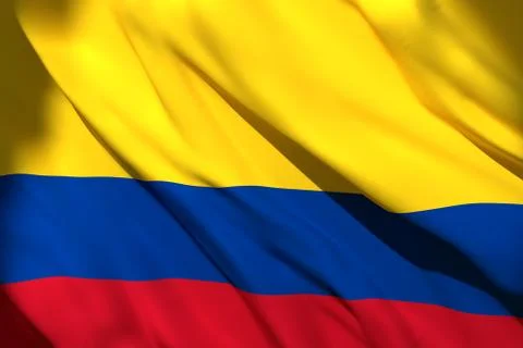 3d rendering of Colombia flag Stock Illustration