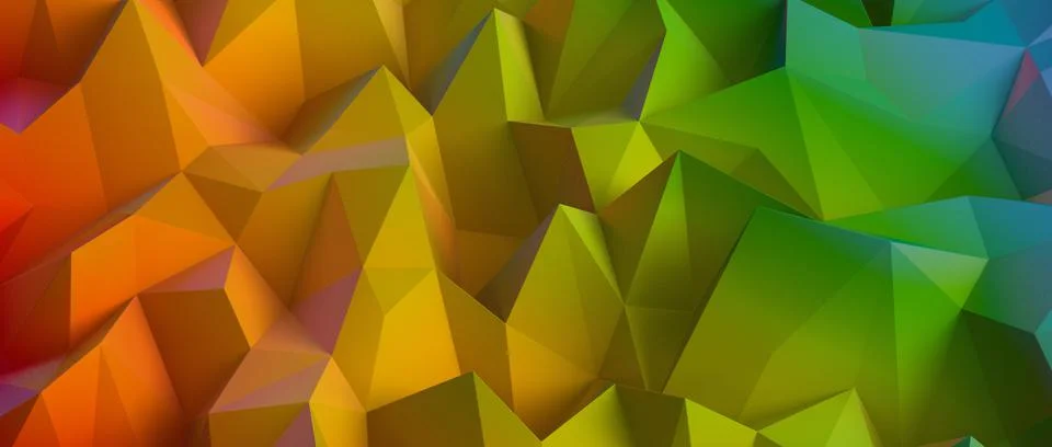 3D rendering of color blend rainbow trendy low polygon design 스톡 일러스트