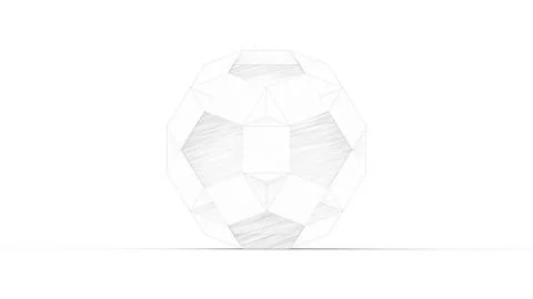 3d rendering of colored polyhedron models isolated in a studio background Stock Illustration