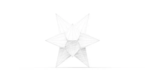 3d rendering of colored polyhedron models isolated in a studio background Stock Illustration