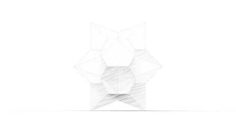 3d rendering of colored polyhedron models isolated in a studio background Stock Illustration