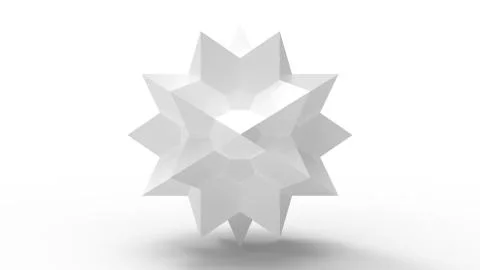 3d rendering of colored polyhedron models isolated in a studio background Stock Illustration