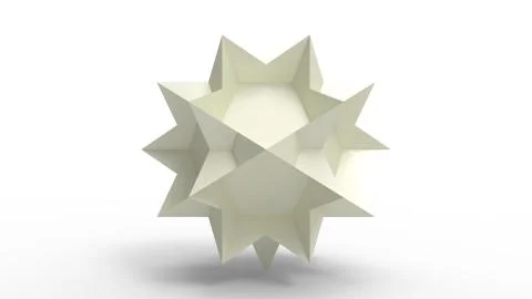 3d rendering of colored polyhedron models isolated in a studio background 库存插图