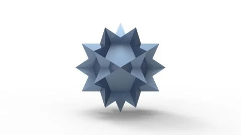 3d rendering of colored polyhedron models isolated in a studio background Illustrazione stock