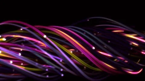 3D rendering of a colorful abstract background of strings Stock Illustration