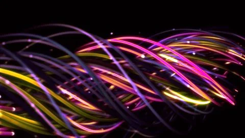3D rendering of a colorful abstract background of strings Stock Illustration