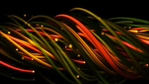 3D rendering of a colorful abstract background of strings Stock Illustration