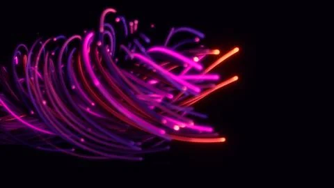3D rendering of a colorful abstract background of strings Stock Illustration