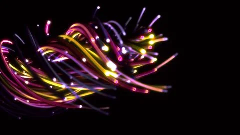 3D rendering of a colorful abstract background of strings Stock Illustration