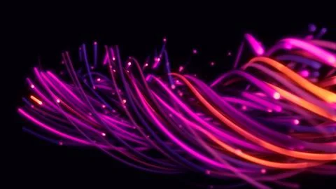 3D rendering of a colorful abstract background of strings Stock Illustration