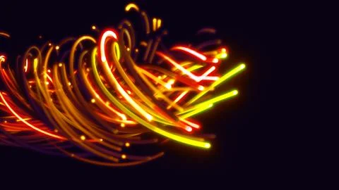 3D rendering of a colorful abstract background of strings Stock Illustration