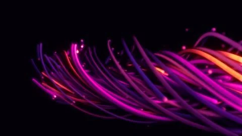 3D rendering of a colorful abstract background of strings Stock Illustration