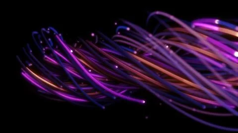 3D rendering of a colorful abstract background of strings Stock Illustration