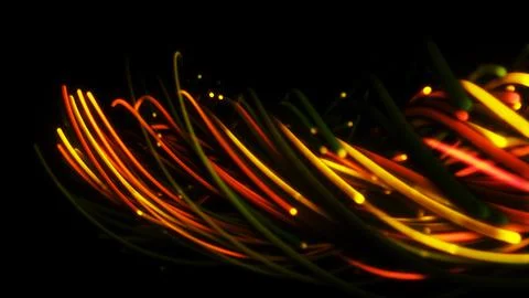 3D rendering of a colorful abstract background of strings Stock-Illustration