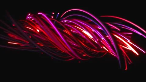 3D rendering of a colorful abstract background of strings Stock Illustration